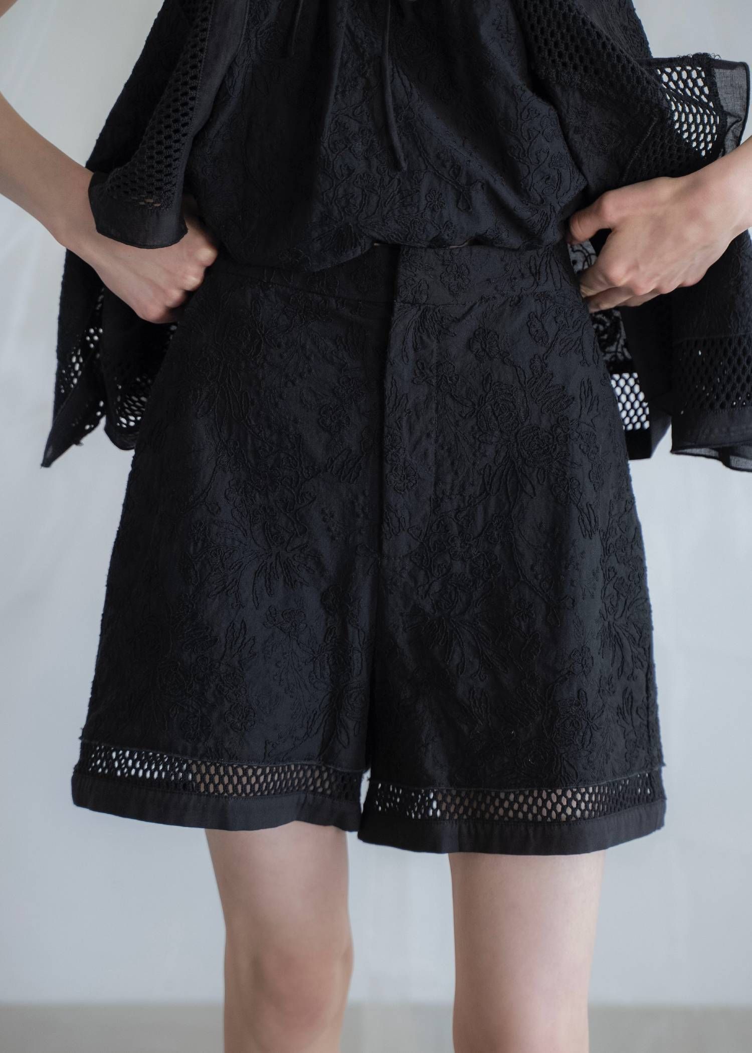 コットンレース ショートパンツ (ブラック) cotton lace trimming S/PT (Black) /  26SS