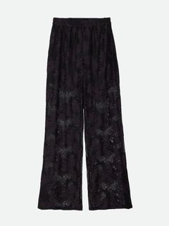 VINTAGE LIKE LACE SLIT PANTS / ヴィンテージ ライク レース スリットパンツ (ノワール)