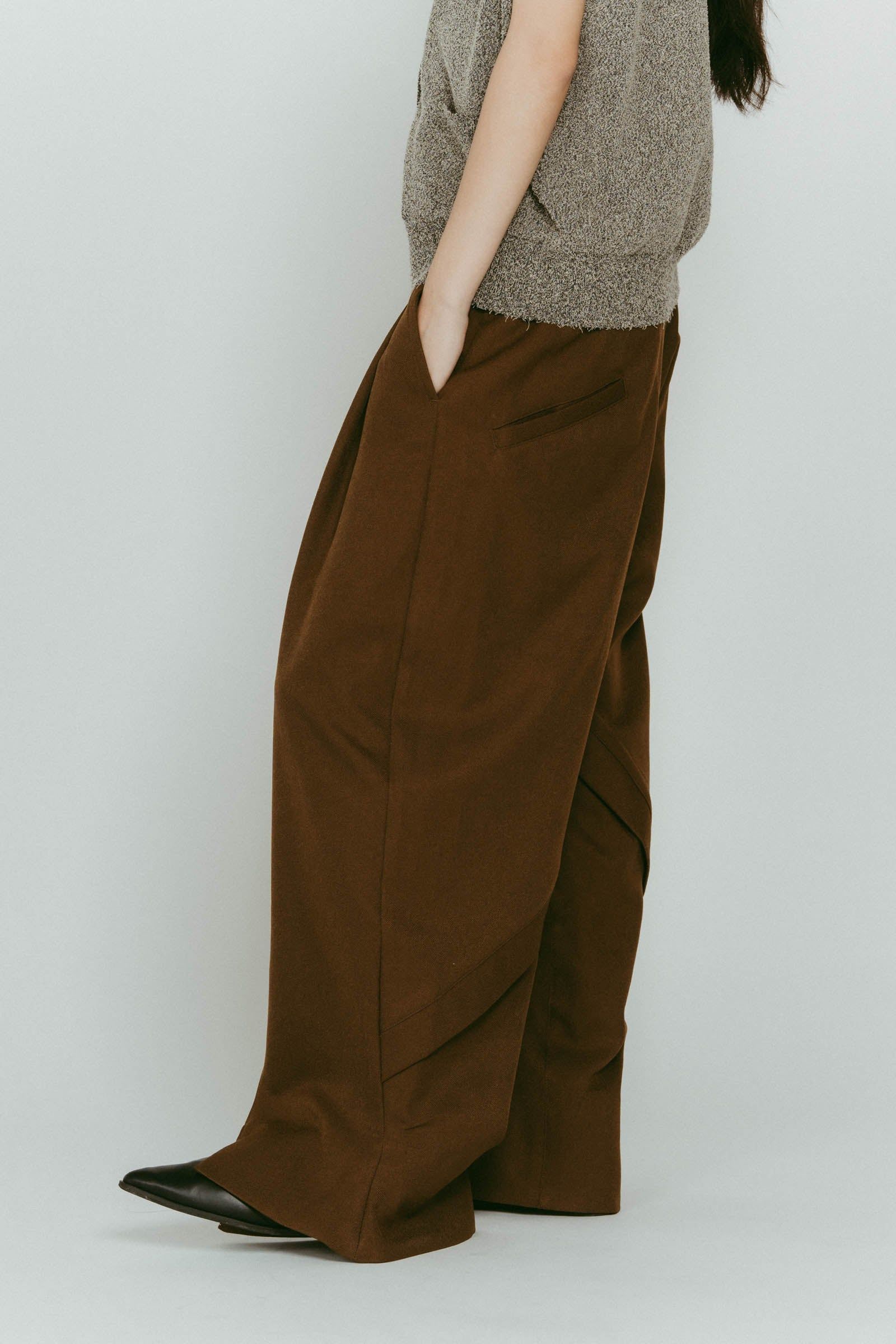front slit pants(unisex) / フロントスリットパンツ (ブラウン) / 25AW