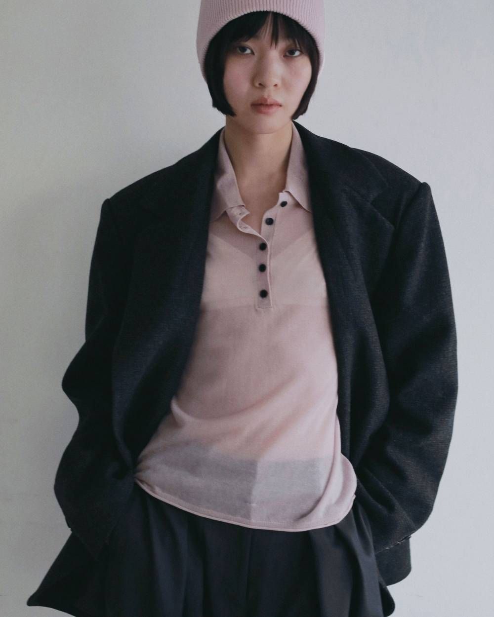 ヘリンボーン ウール ジャケット (チャコールグレー) Herringbone Wool Jacket (Cgray) /  26AW