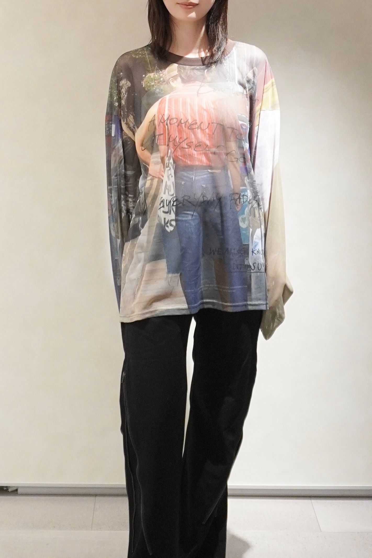 シアープリント ロングスリーブTシャツ (オジ) oji sheer long-sleeve tee(unisex) (Oji) /  26SS