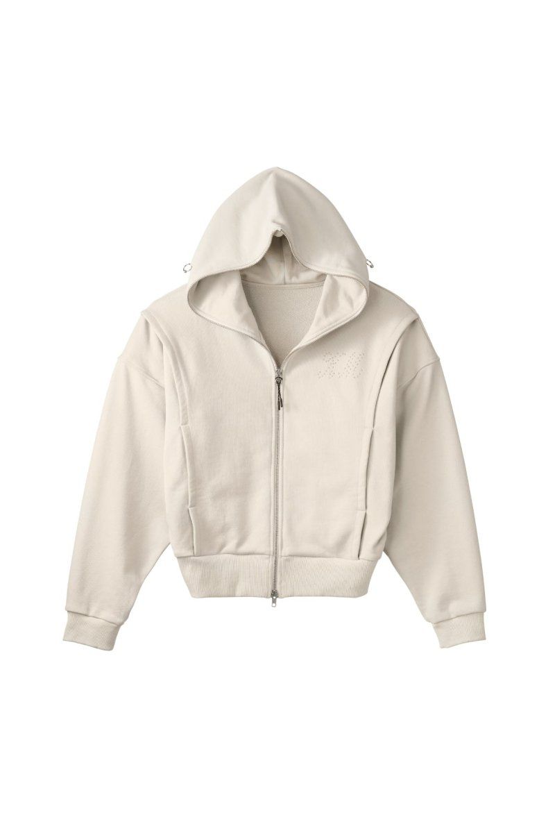 pierced hooded sweatshirt (Lightbeige) / ピアス スウェットフーディ (ライトベージュ) / 26SS