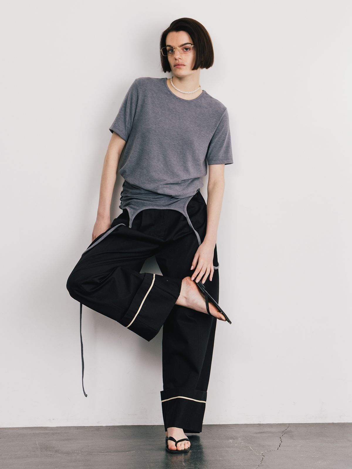 【25SS】COTTON WIDE PANTS / コットンワイドパンツ (ブラック)