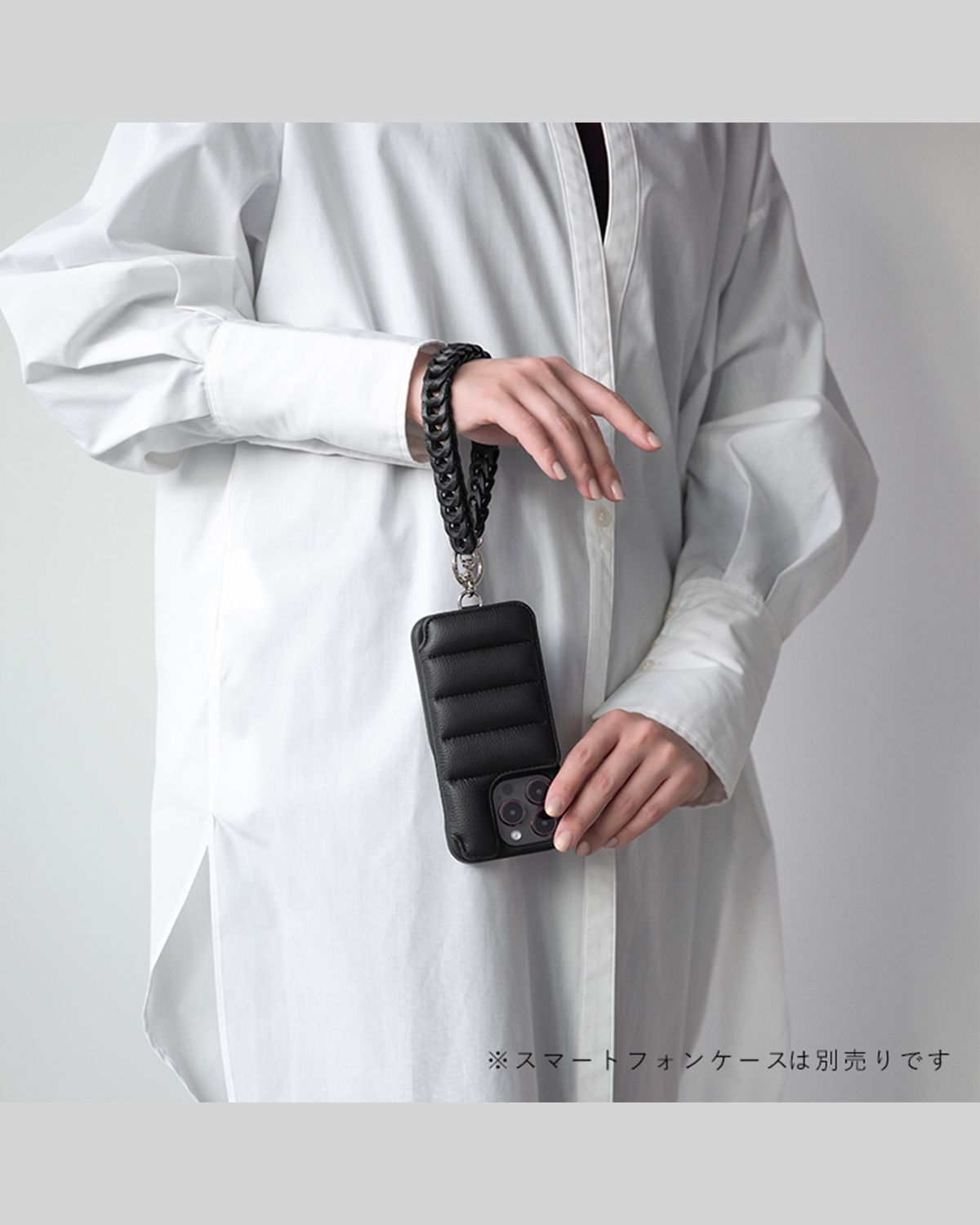 Hand STRAP Symbole / ハンドストラップ シンボル (ブラック) / iPhone・スマホストラップ / レザー