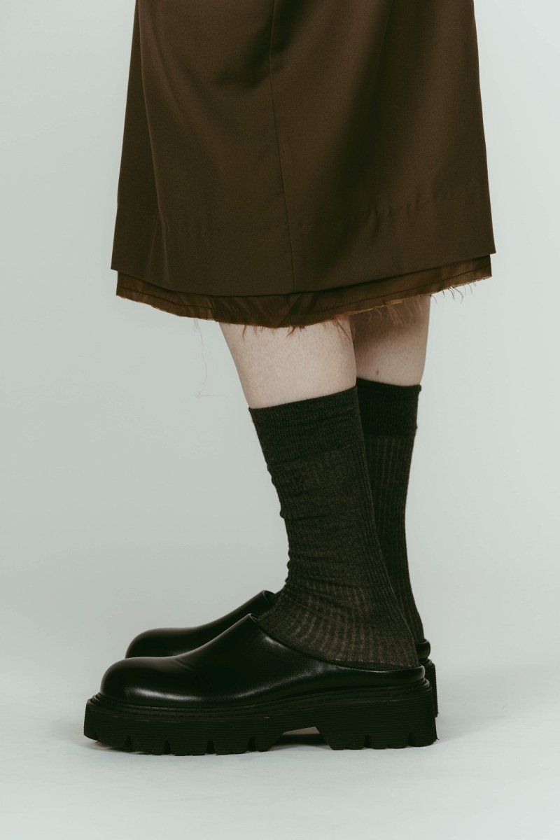 round toe sabot sandals (Black) / ラウンドトゥ サボサンダル (ブラック) / 26SS