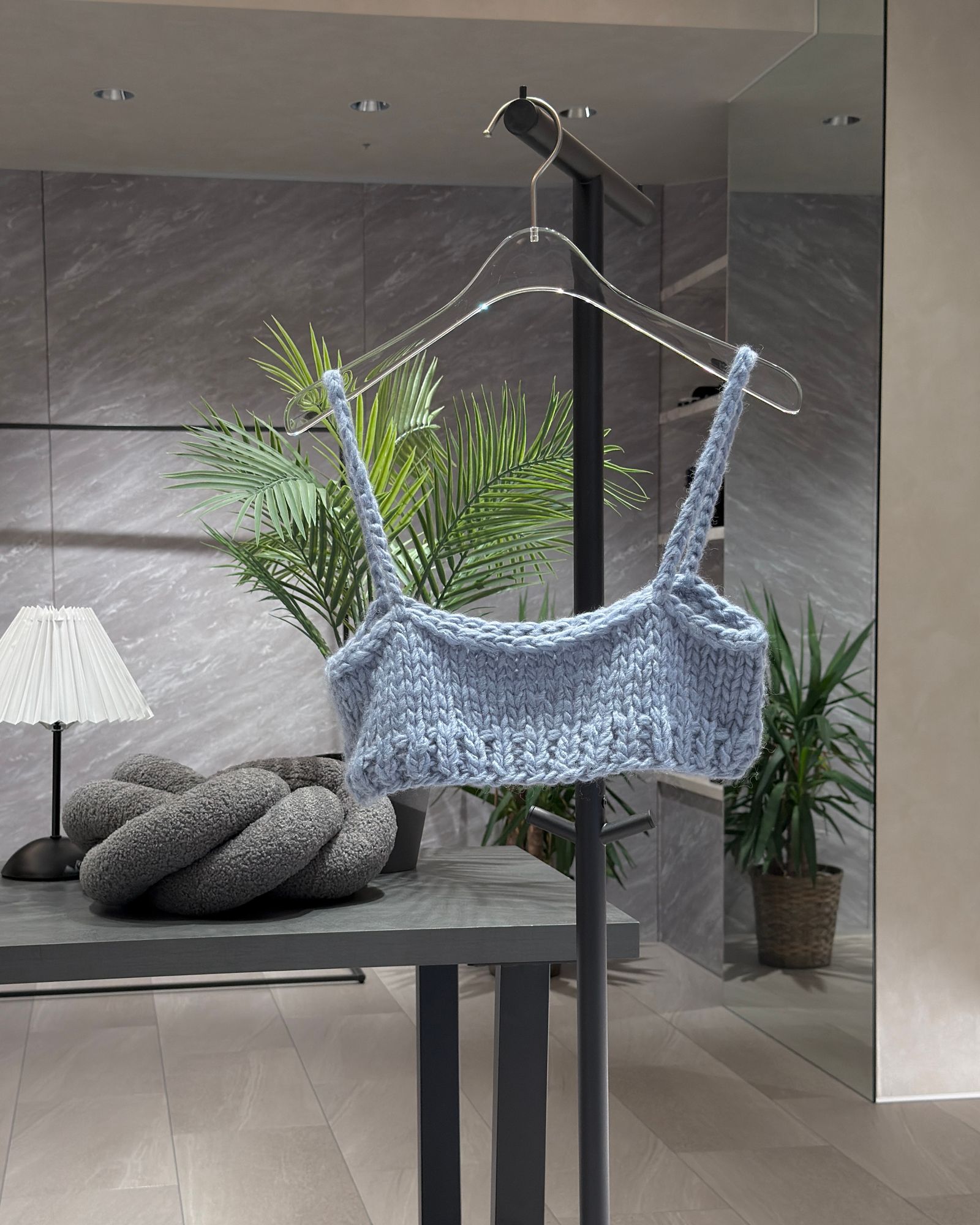 【25AW】Low Gauge Knit Bustier / ローゲージニットビスチェ (ブルー)