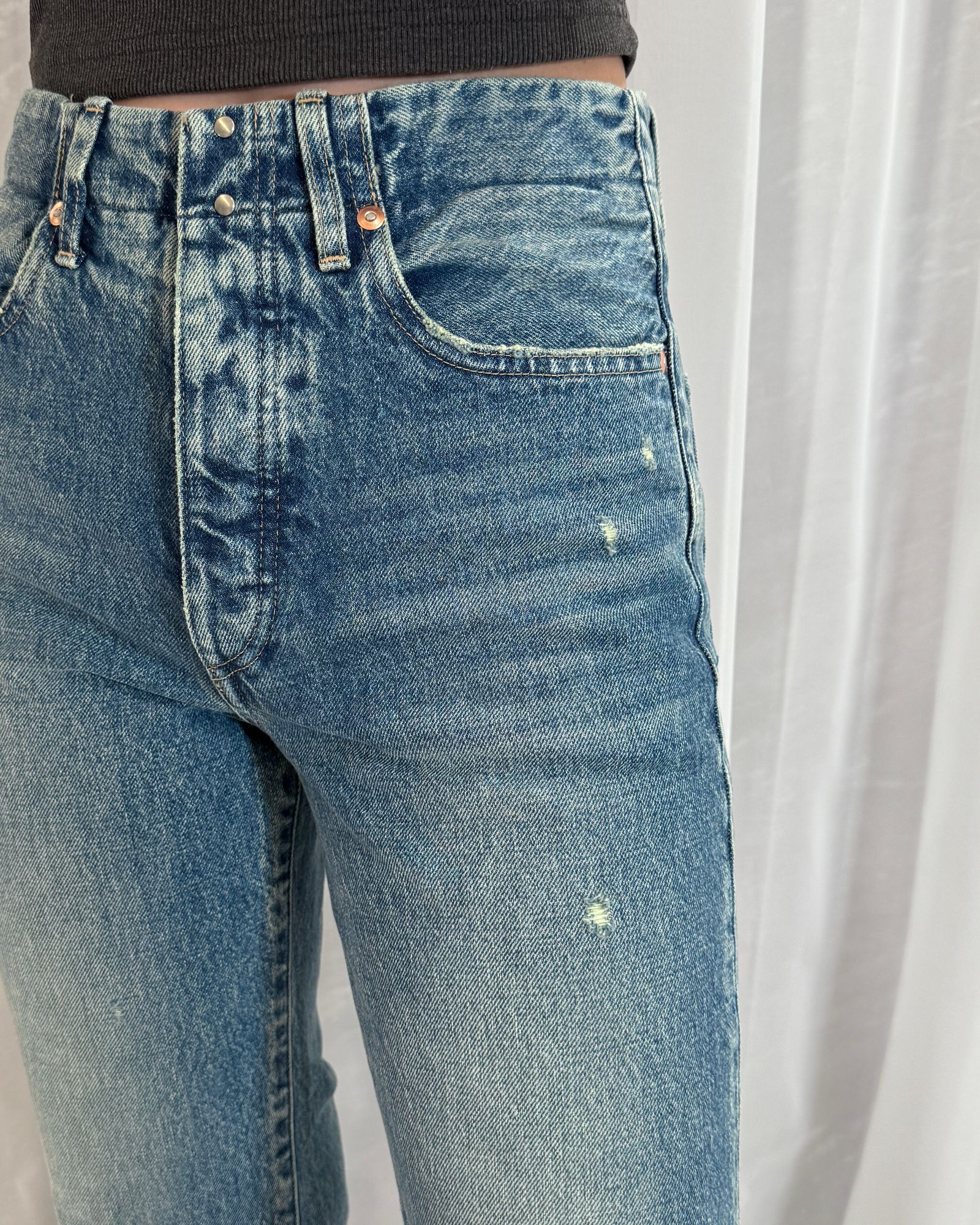 【25AW】FLARE JEAN TROUSERS / フレアジーンズ トラウザーズデニム (グリーンブルー) / レディース