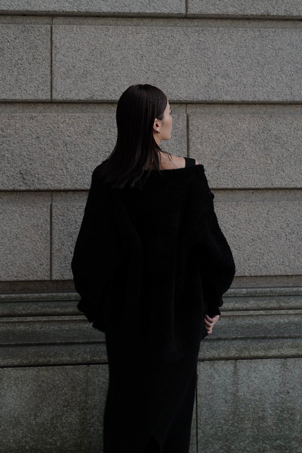 Poodle knit cardigan / プードルニット カーディガン (ブラック)