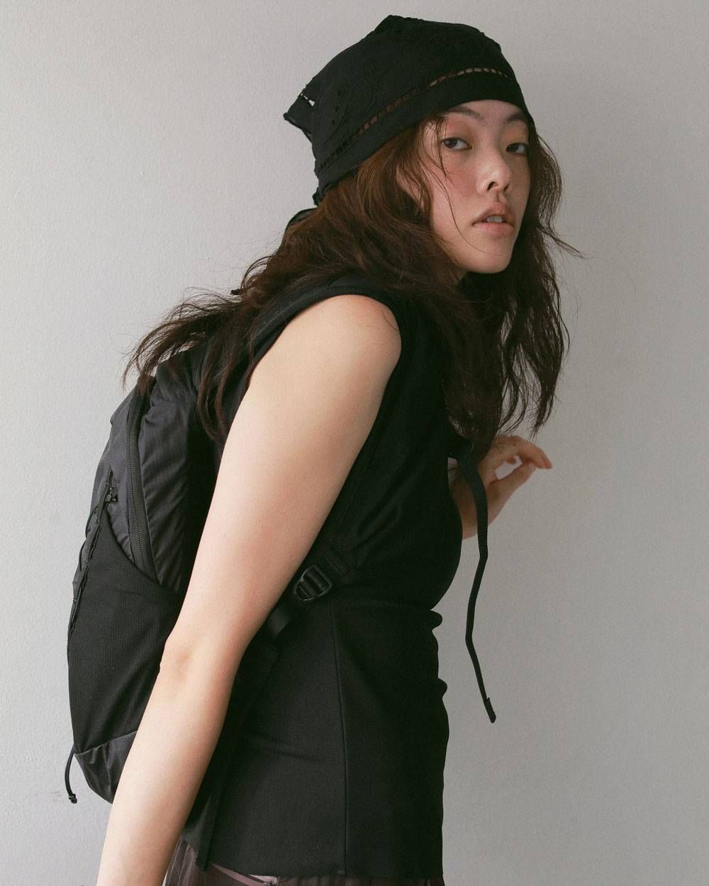 カットワークスカーフ (ブラック) Cutwork Scarf (Black) / 27SS