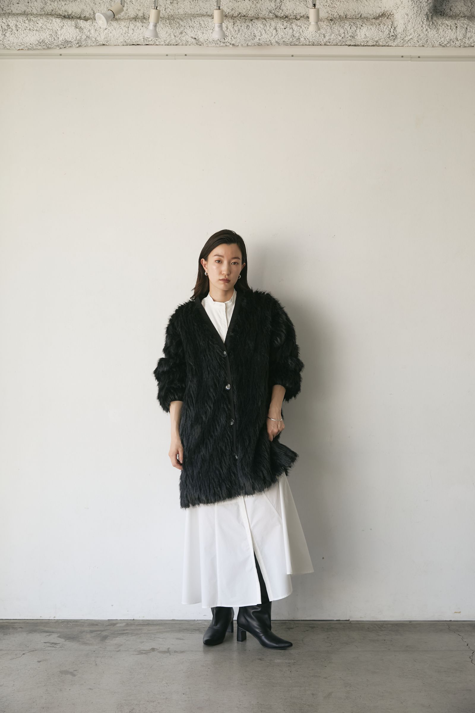 THINK FUR - Fur×Knit Medium Cardigan (グレージュ) | Sir