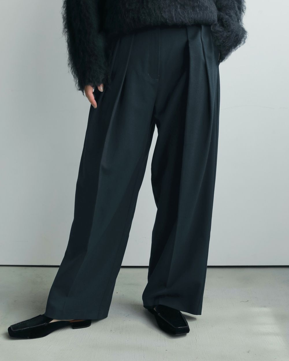 【25AW】Velour Slide Shoes / ベロアスライドシューズ (ネイビー)