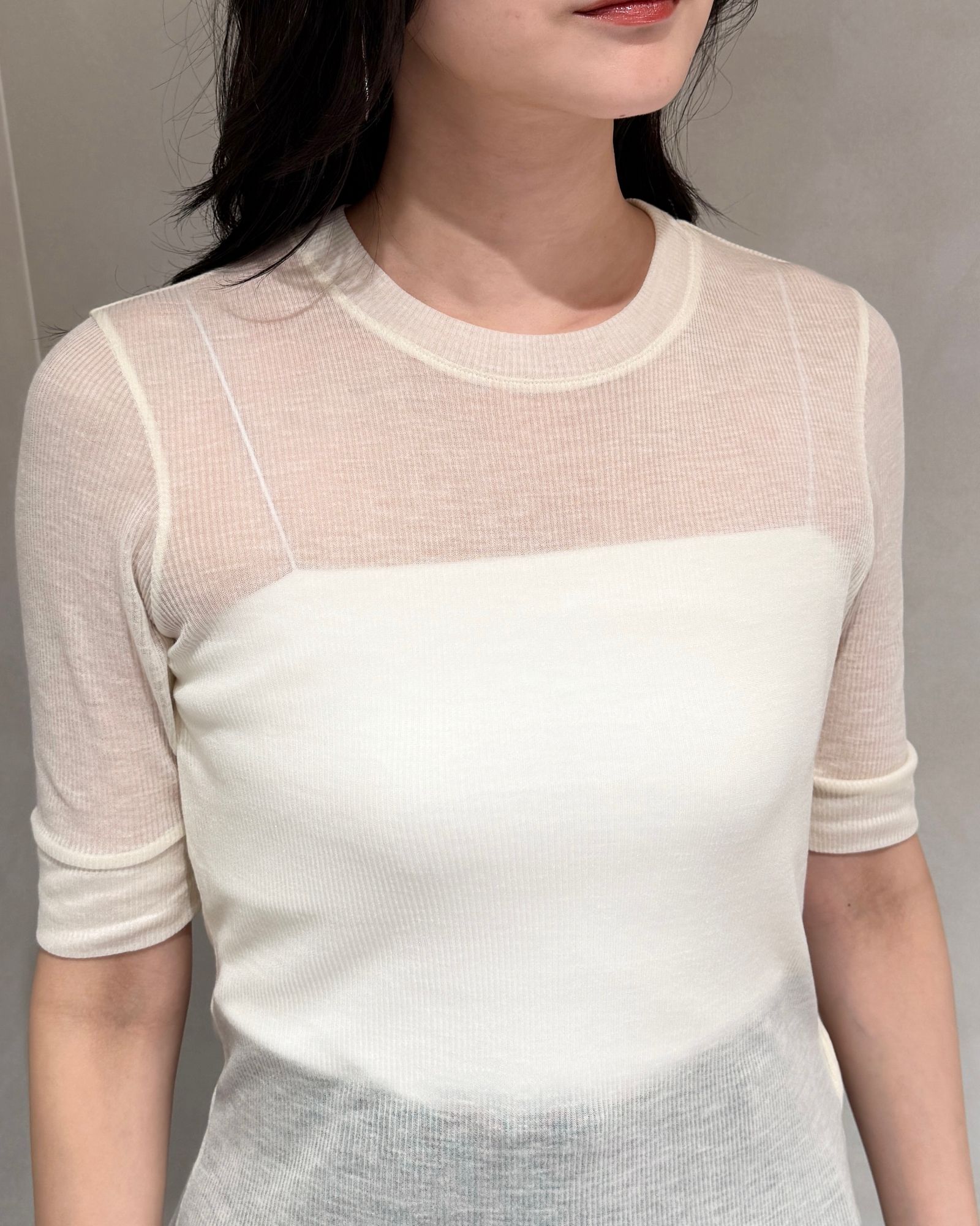 【25SS】TENCEL CASHMERE RIB T-SHIRT / テンセルカシミヤリブTシャツ (エクリュ)