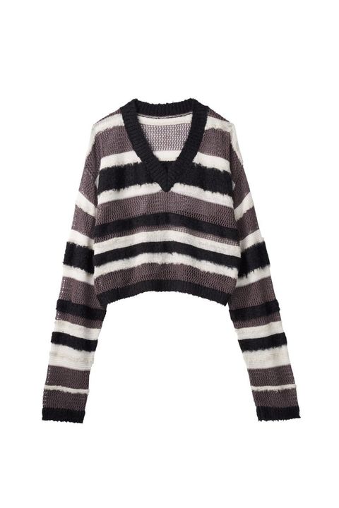 double-faced border knit / ダブルフェイス ボーダーニット (Black) / 26SS