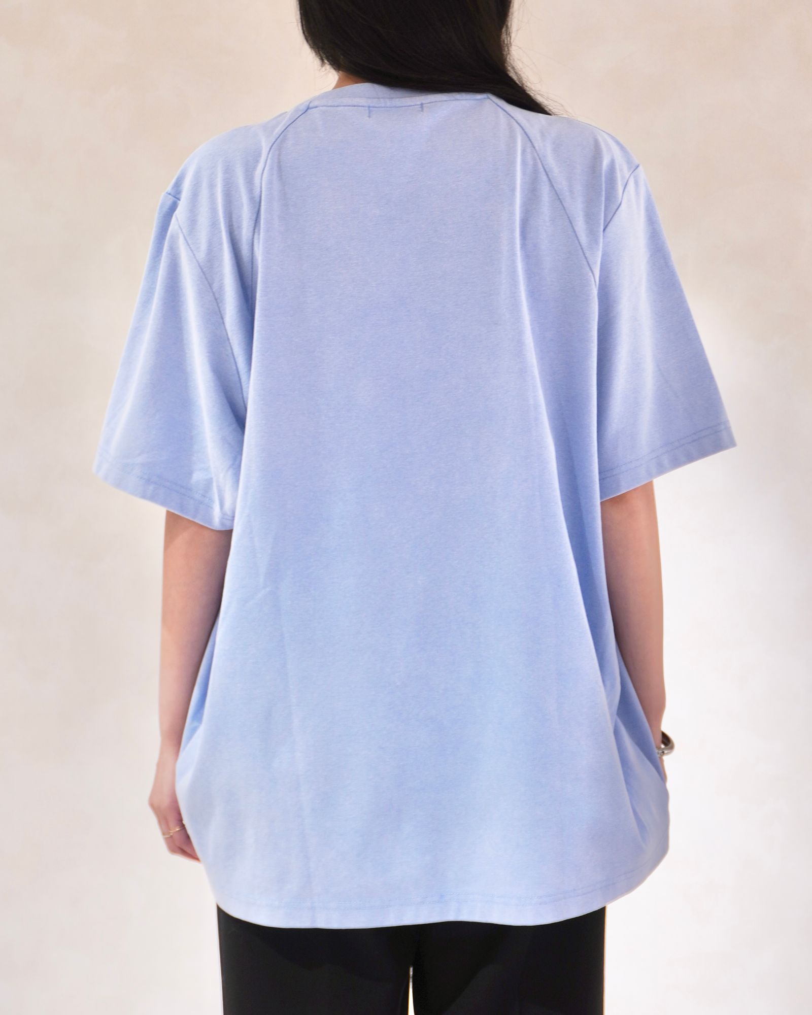 タック オーバーサイズTシャツ (ブルー) tuck detail oversized tee(unisex) (Blue) /  26SS