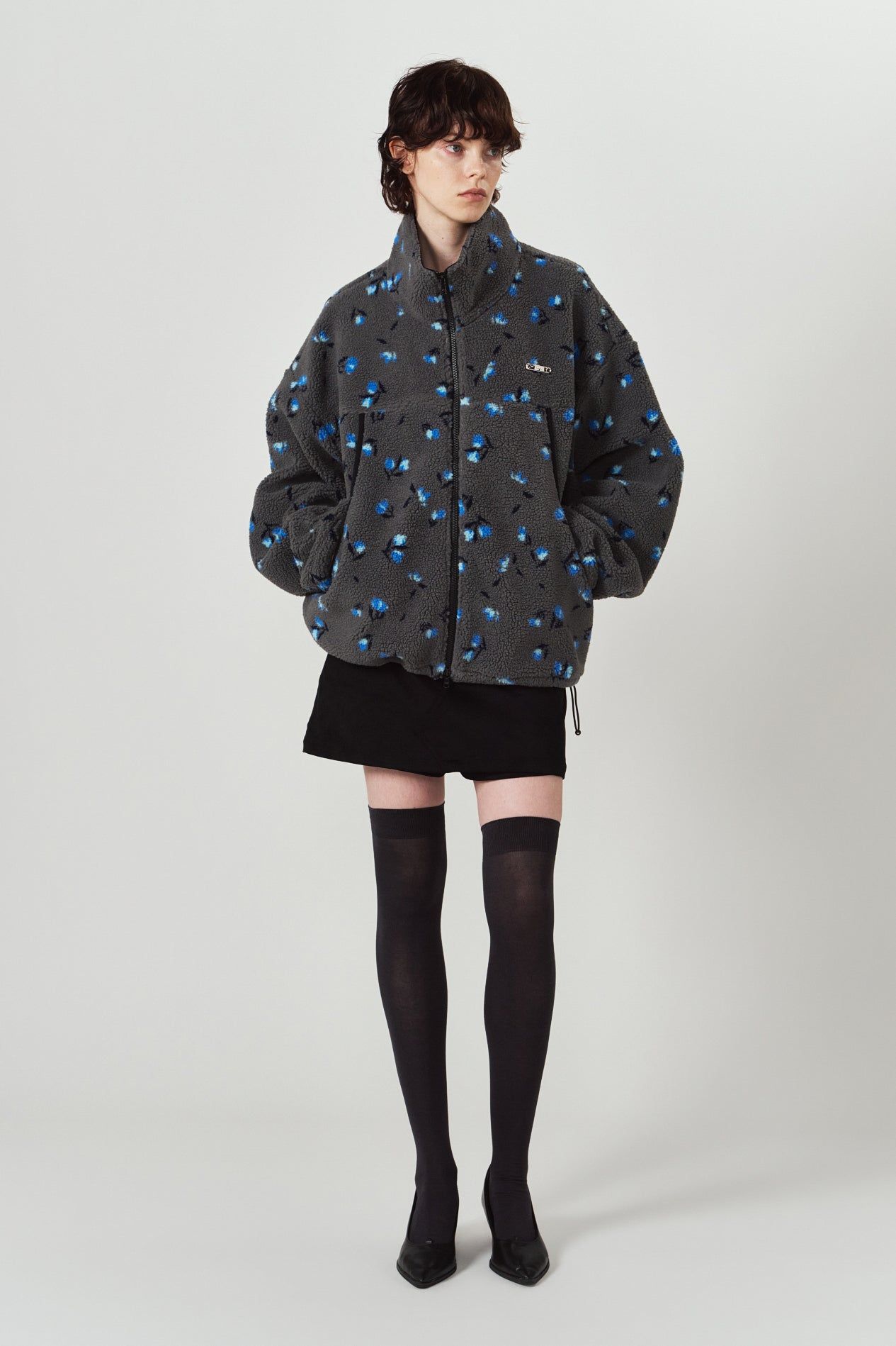 フラワー ボアフリース (グレー) flower boa fleece(unisex) (Gray) / 26AW