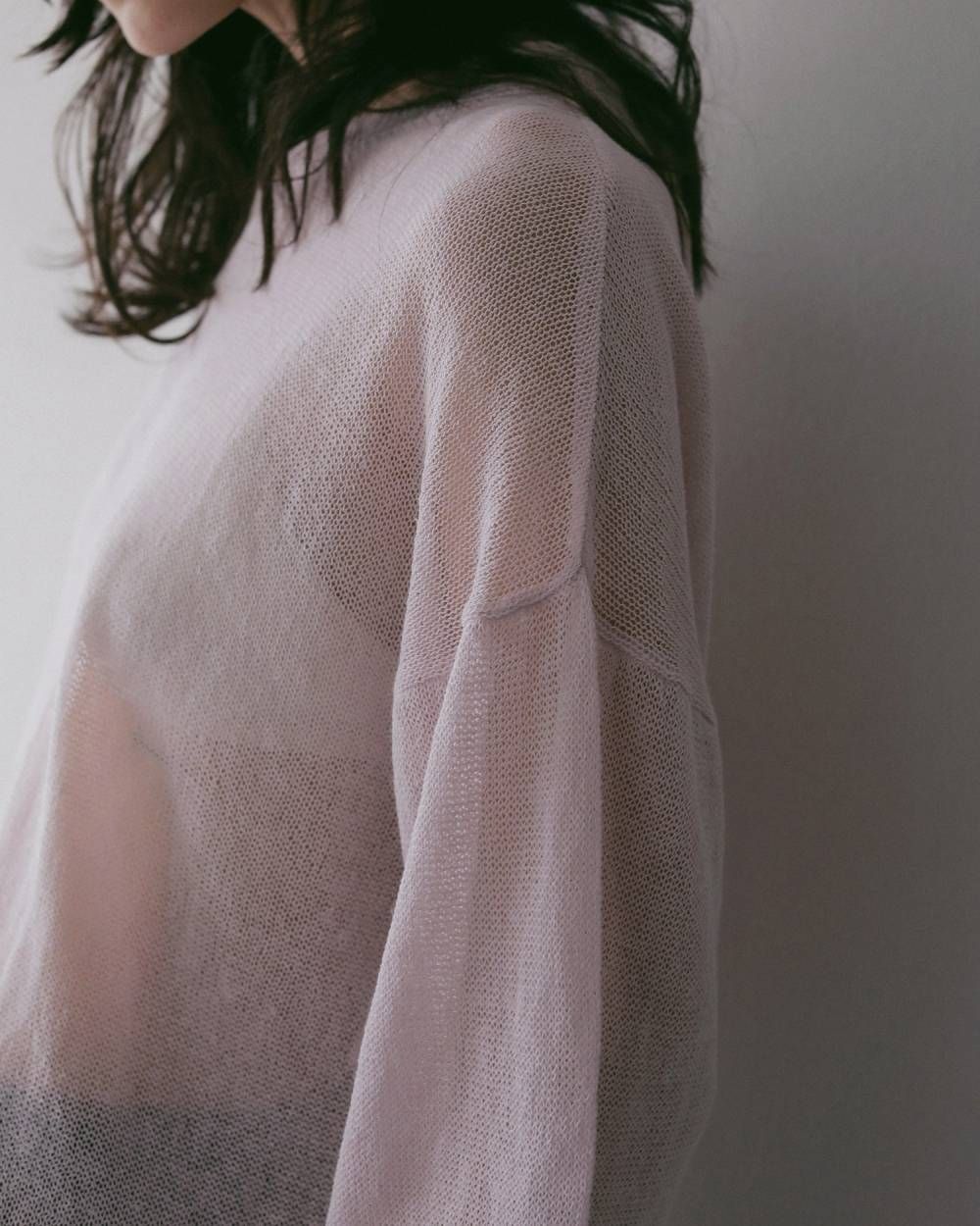 コットンリネン ルーズニット (ピンク) Cottonlinen Loose Knit (Pink) / 27SS
