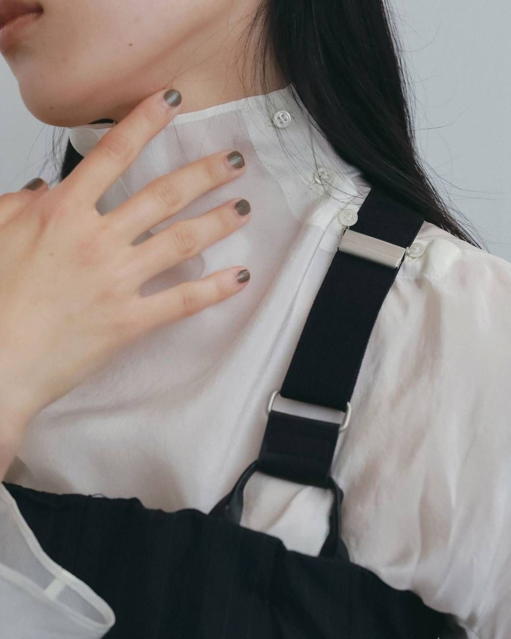 オーガンジー タイブラウス (アイボリー) Organdy Tie Blouse (Ivory) / 26AW 【6月29日まで期間限定予約】