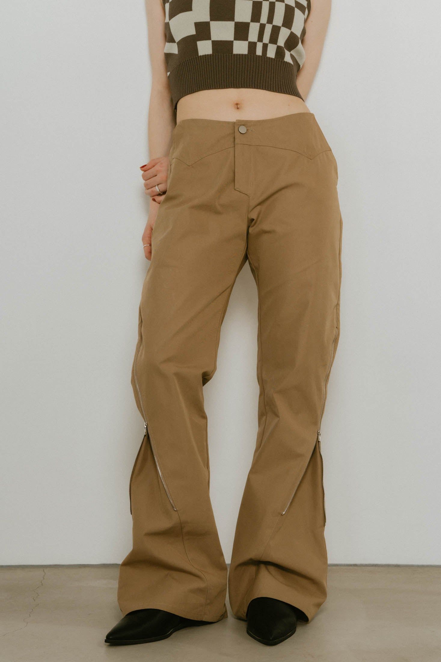 Knuth Marf - 2piece zip flare pants / 2ピース ジップフレア