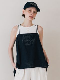 【25SS】CUTWORK LACE CAMI / カットワーク レースキャミソール (ネイビー)