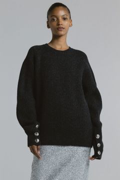 【25AW】RAGLAN CREWNECK KNIT / ラグランクルーネックニット (チャコールグレー)