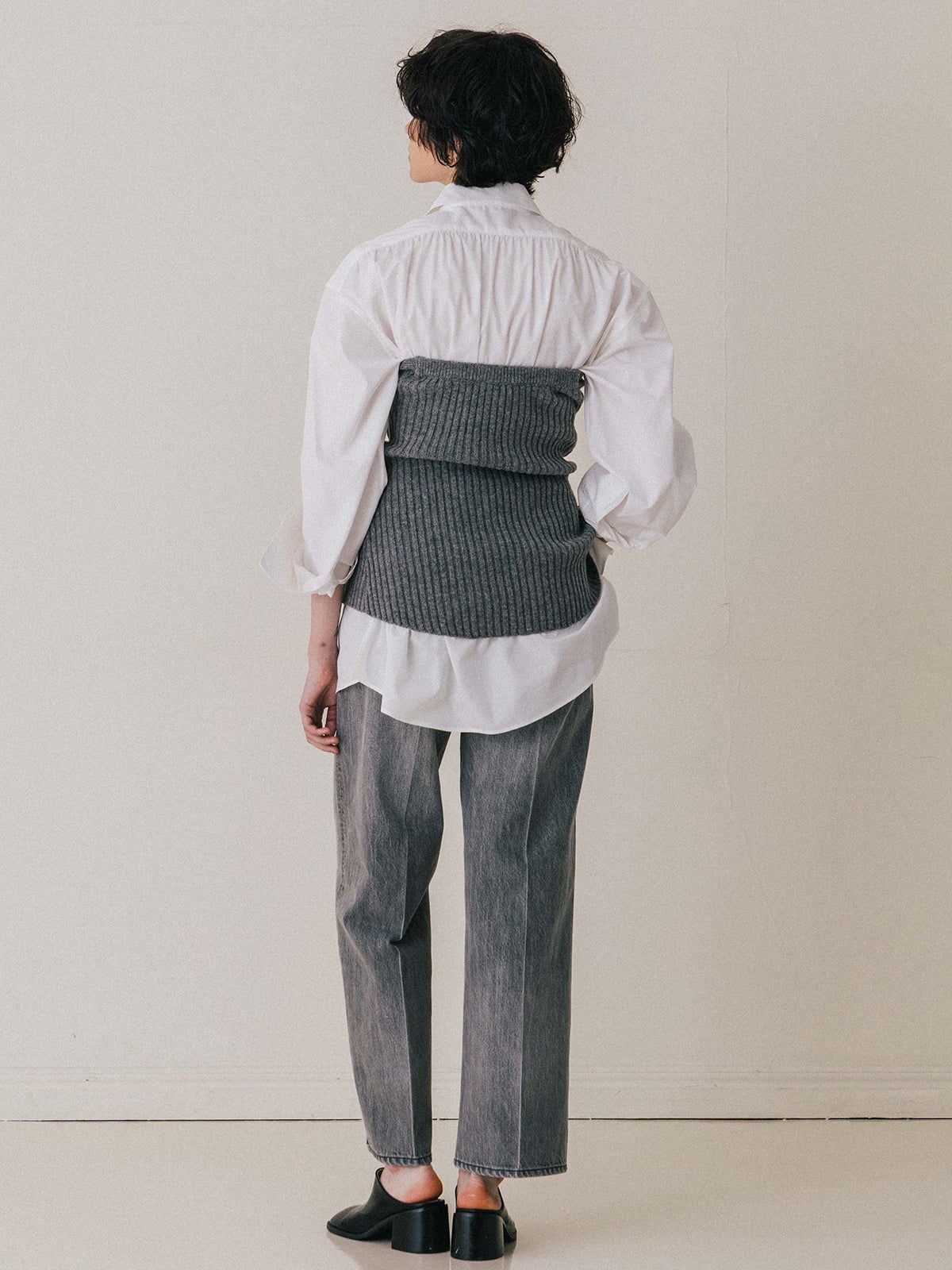 【25AW】MILITALY KNIT BUSTIER / ミリタリー ニットビスチェ (グレー)