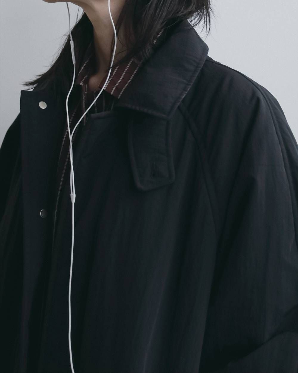 パッデッド ステンカラーコート (ブラック) Padded Soutiencollar Coat (Black) / 26AW 【6月29日まで期間限定予約】