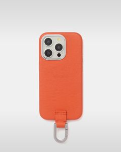 iPhone カラビナレザーケース (キャロットオレンジ)