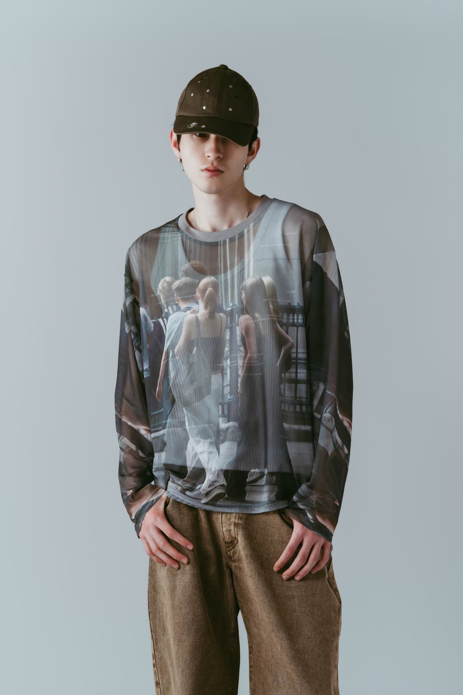 シアープリント ロングスリーブTシャツ (ガールズ) school sheer long-sleeve tee(unisex) (Girls) /  26SS