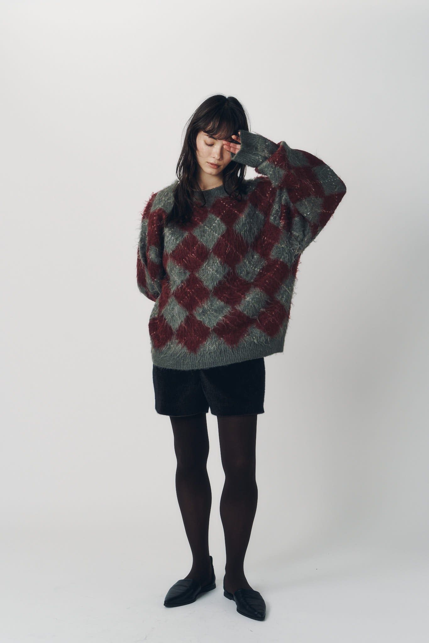 アーガイルニット (レッド) argyle knit(unisex) (Red) / 26AW
