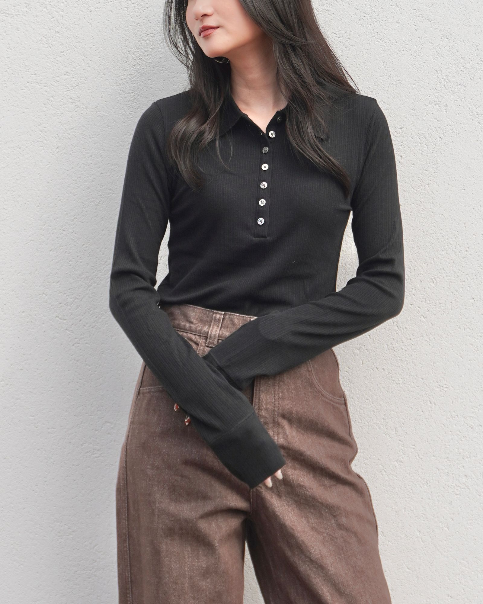【25AW】ROLAND POLO / ローランポロシャツ (ブラック)