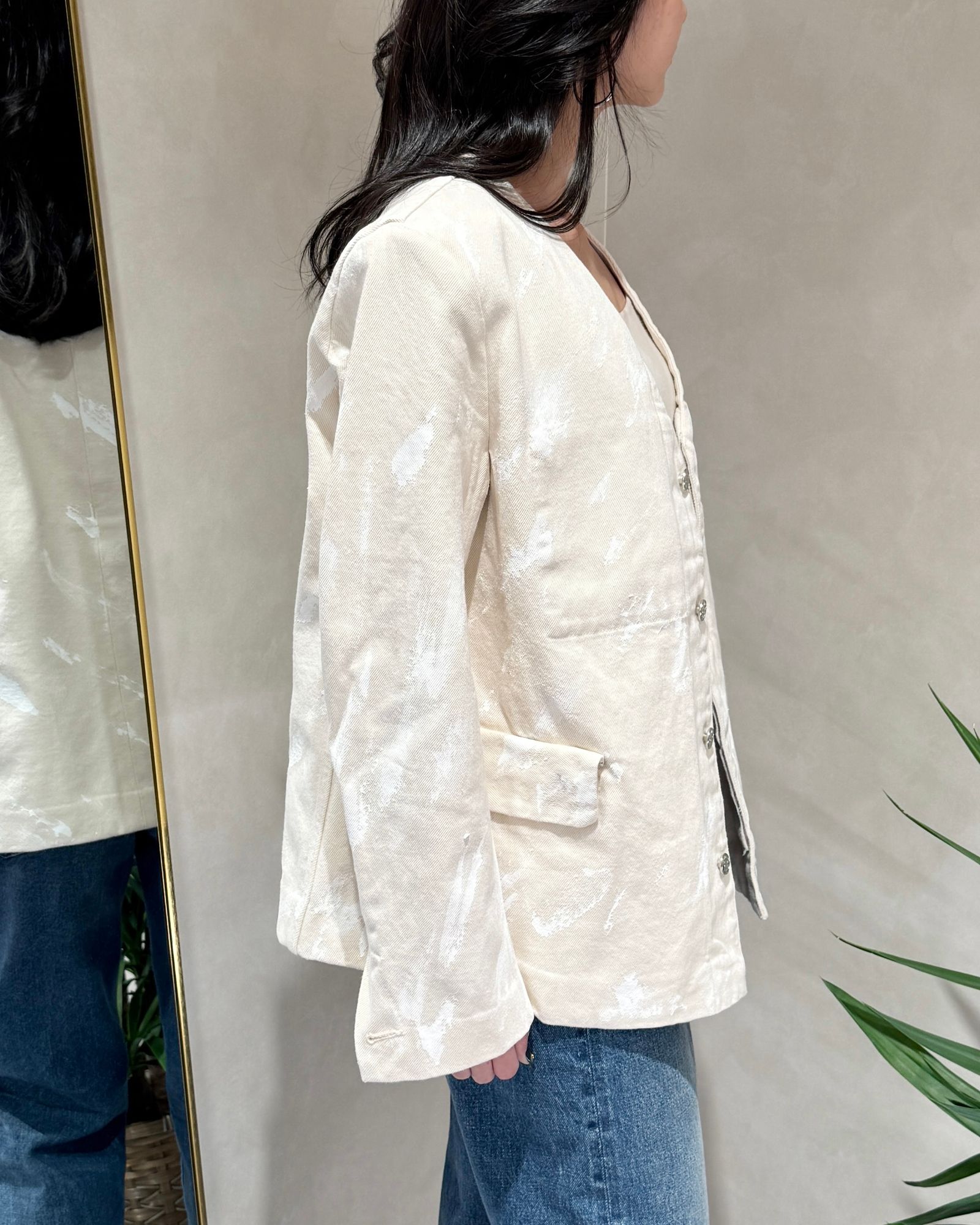 TANAKA - 【25SS】NO COLLAR JEAN JACKET / ノーカラー デニム