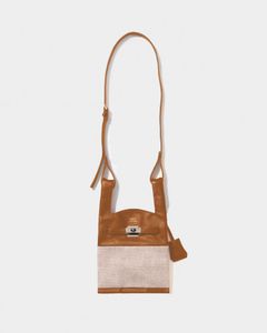 market shoulder bag canvas combi / マーケットショルダーバッグ キャンバスコンビ (キャメル)