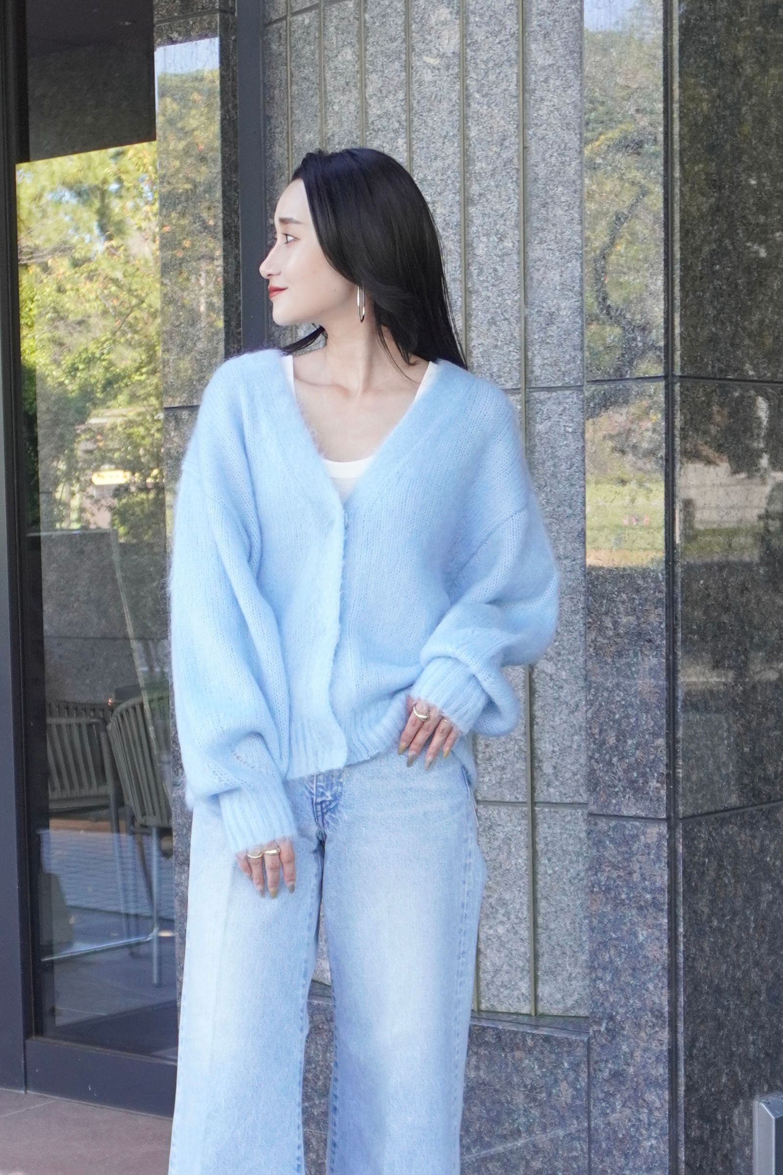 【Emaさま専用】2024AW CASA FLINEモヘアニットカーディガン CASA FLINE - モヘアニットカーディガン (グレー) | Sir online