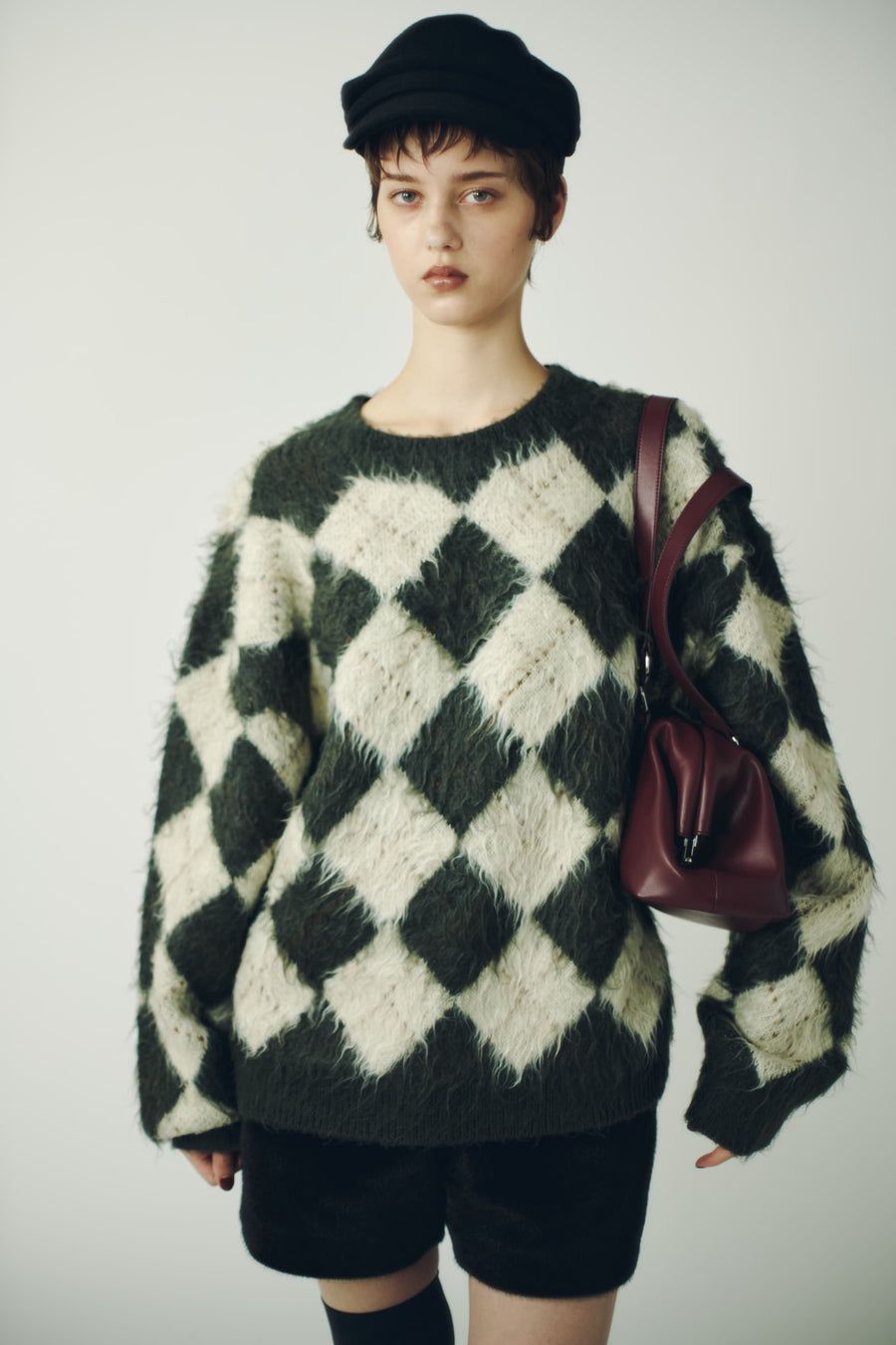 アーガイルニット (ブラウン) argyle knit(unisex) (Brown) / 26AW