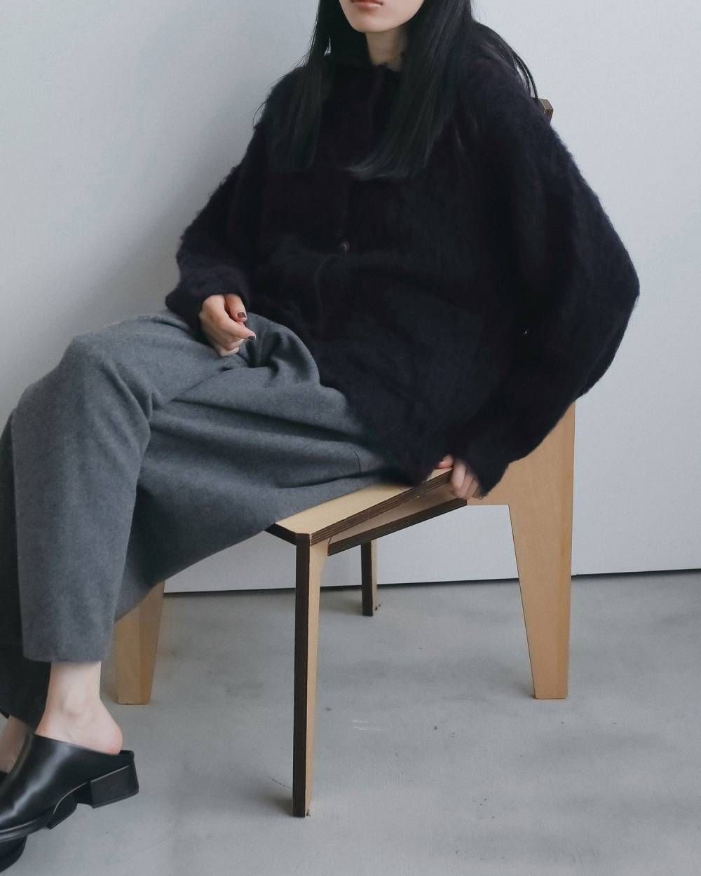 ブラッシュド ニットジャケット (ネイビー) Brushed Knit Jacket (Navy) / 26AW 【6月29日まで期間限定予約】