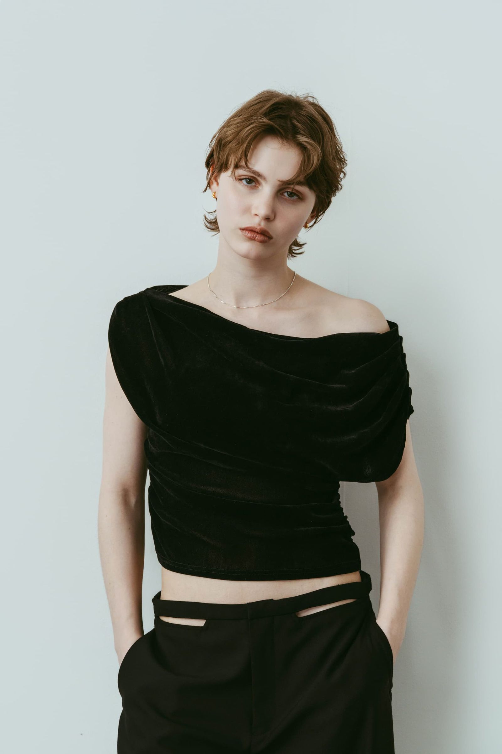 シアーベロア トップス (ブラック) sheer velour top (Black) /  26SS