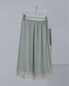 サテンレーススカート (ミント) Satin Lace Skirt (MInt) / 26AW 【6月29日まで期間限定予約】