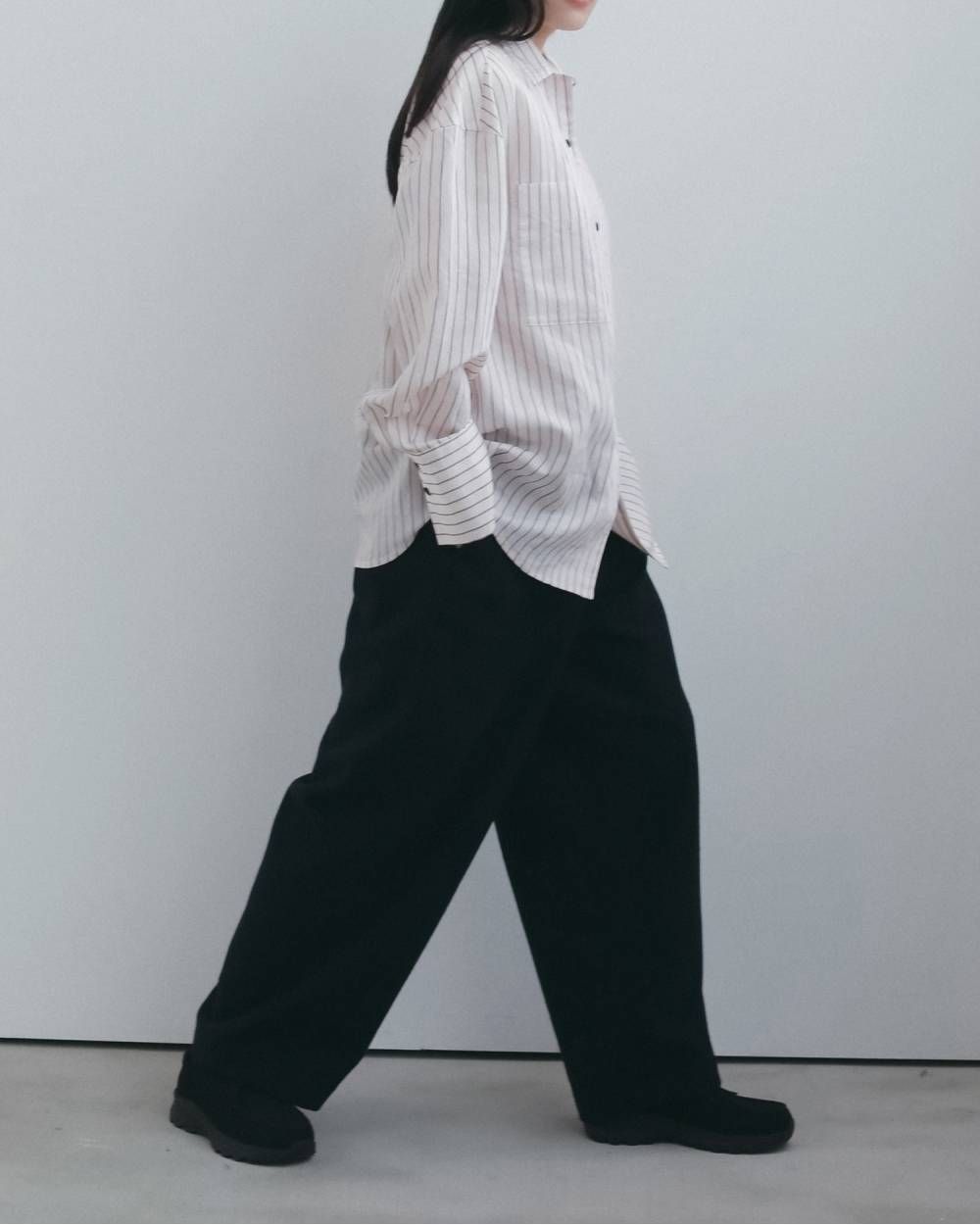 オープンカラーストライプシャツ (ピンク) Opencollar Stripe Shirts (Pink) / 26AW 【6月29日まで期間限定予約】