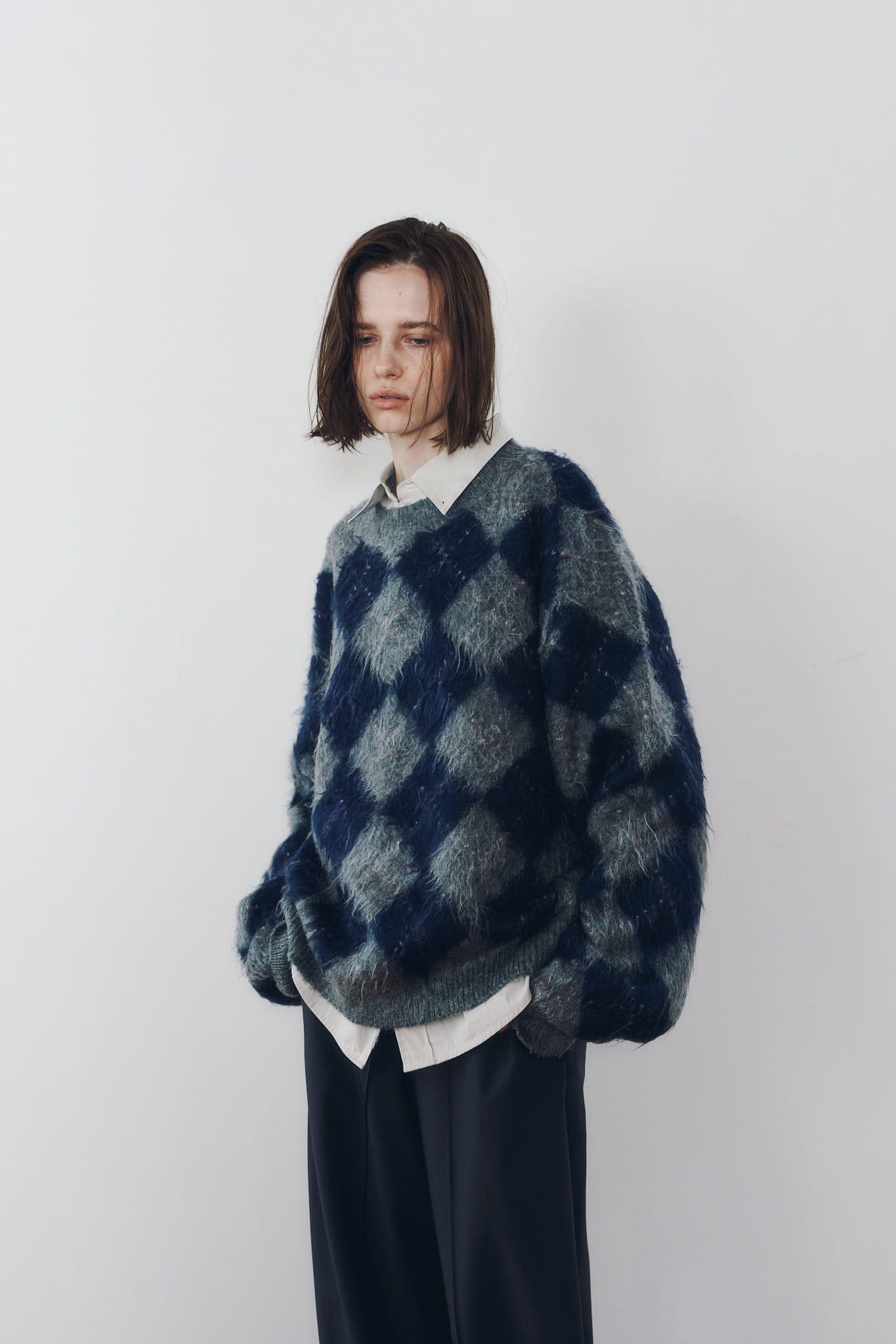 アーガイルニット (ネイビー) argyle knit(unisex) (Navy) / 26AW