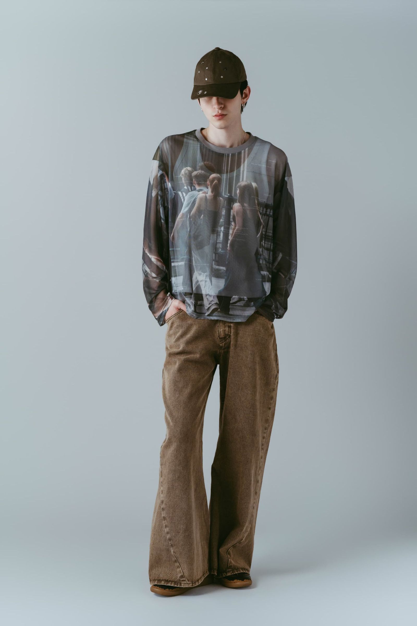 シアープリント ロングスリーブTシャツ (ガールズ) school sheer long-sleeve tee(unisex) (Girls) /  26SS