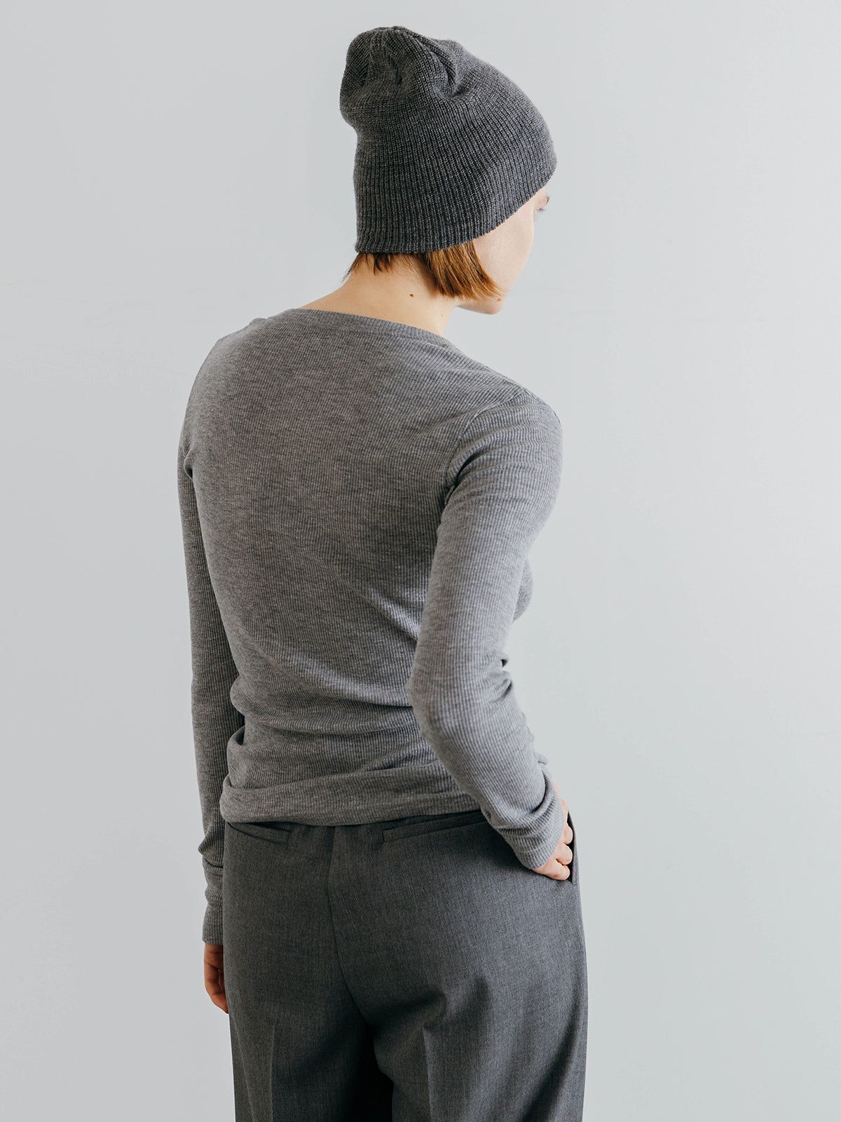 HENLY NECK LONG SLEEVE TEE (Gray) / ヘンリーネック ロンT (グレー) / 26SS