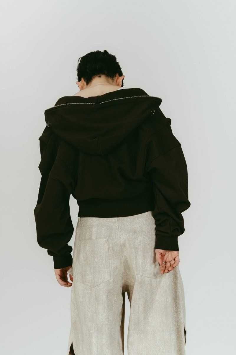 pierced hooded sweatshirt (Charcoal) / ピアス スウェットフーディ (チャコール) / 26SS