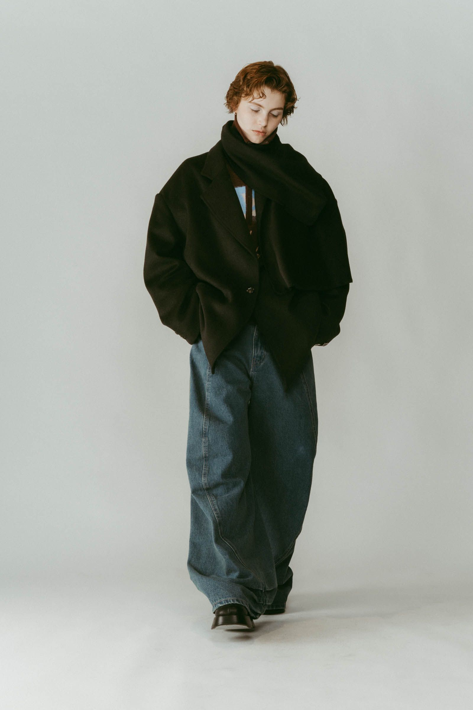 muffler overlay jacket(unisex) / マフラー オーバージャケット (ブラック) / 25AW