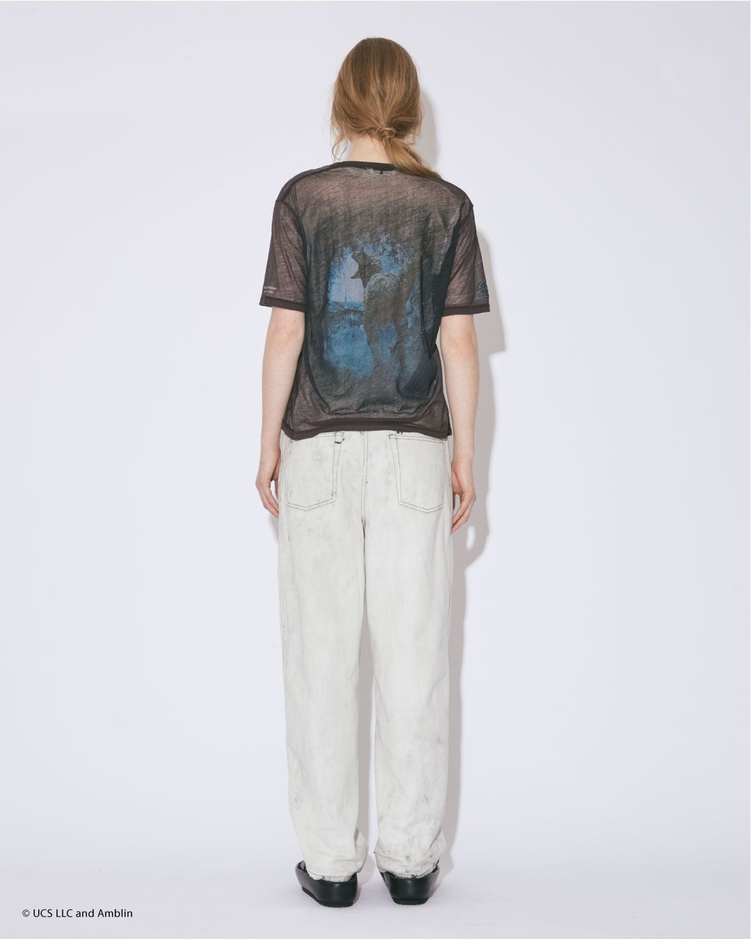 jurassic world sheer jersey big-T / ジュラシックワールドコラボ シアーTシャツ (ブルー)