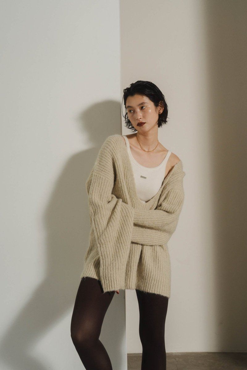 Knuth Marf - 【残り1点】Uneck knit pullover (unisex) / Uネックニットプルオーバー (ベージュ) |  Sir online store / サー オンラインストア