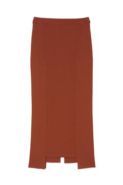 RIB KT TIGHT SK / リブニットタイトスカート (オレンジ) / バックスリット入り【定番ニット】