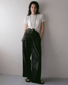 ツイル タックワイドパンツ (ブラック) Twill Tuck Widepants (Black) / 27SS
