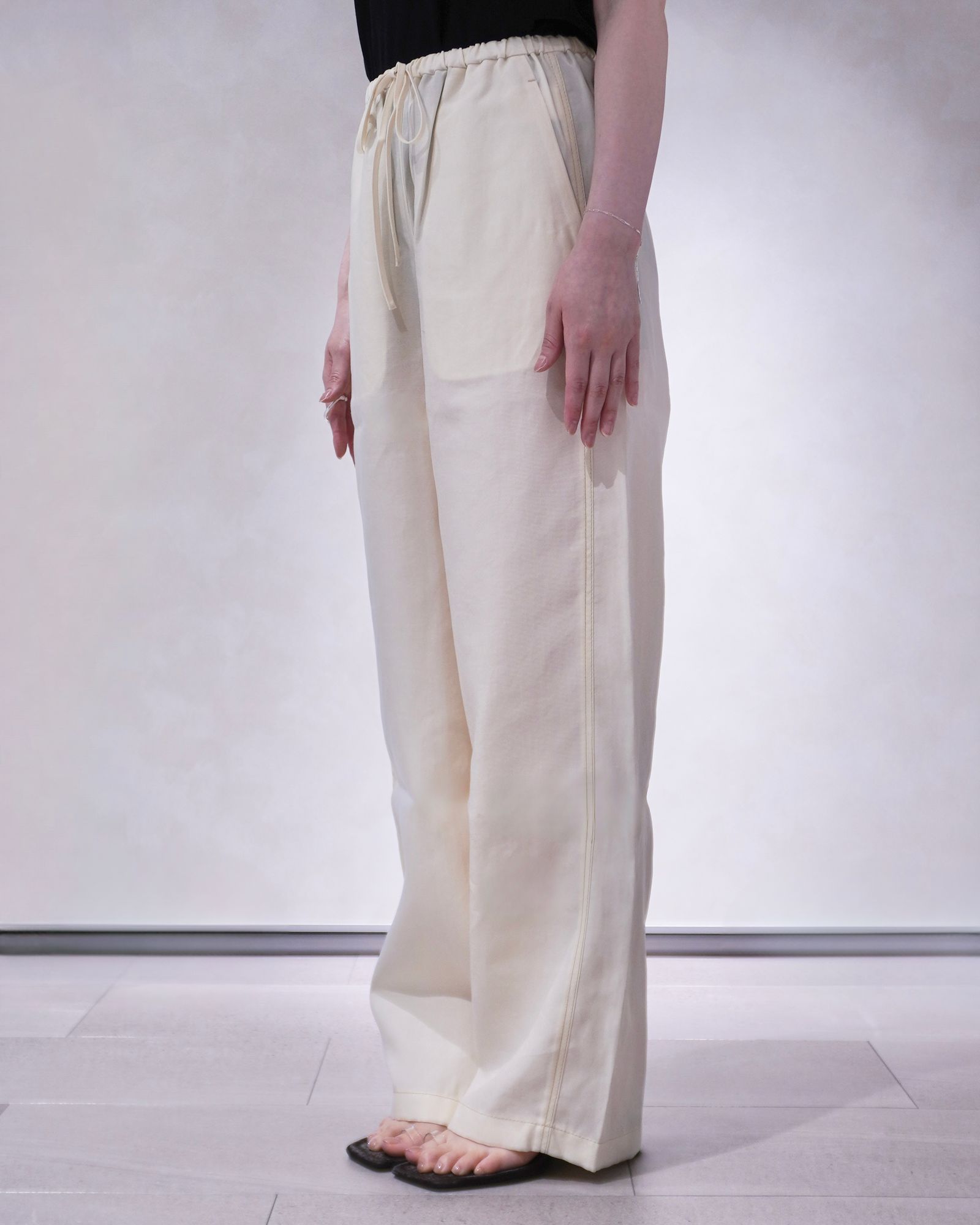 テンセルステッチパンツ (アイボリー) TENCEL STITCH PANTS