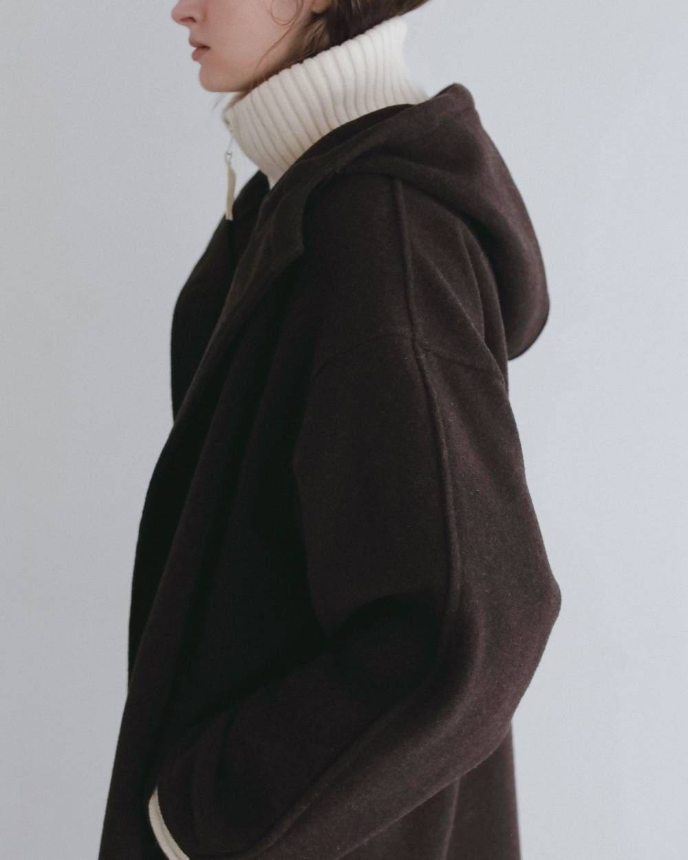 ウールフーディコート (ブラウン) Wool Hoodie Coat (Brown) / 26AW 【6月29日まで期間限定予約】