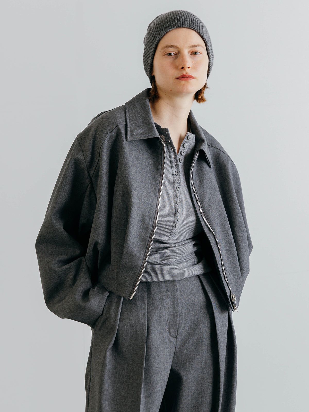 HENLY NECK LONG SLEEVE TEE (Gray) / ヘンリーネック ロンT (グレー) / 26SS